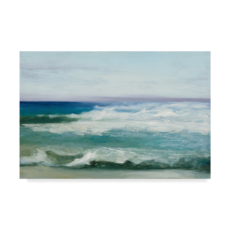 Highland Dunes Azure Ocean Waves Acrylic Painting Print On