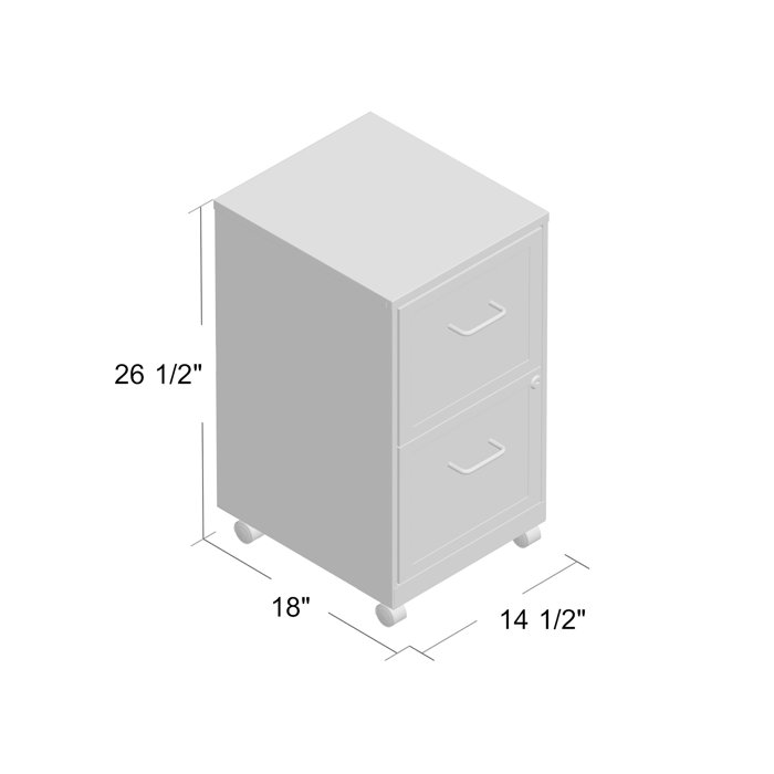 Zipcode Design Nathen 2 Drawer Mobile Vertical Filing Cabinet