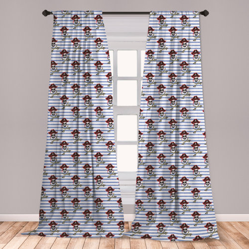 East Urban Home Ambesonne Pirates Curtains Hand Drawn Style Scary