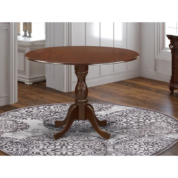 Andover Mills™ Hardaway Drop Leaf Solid Wood Pedestal Dining Table ...