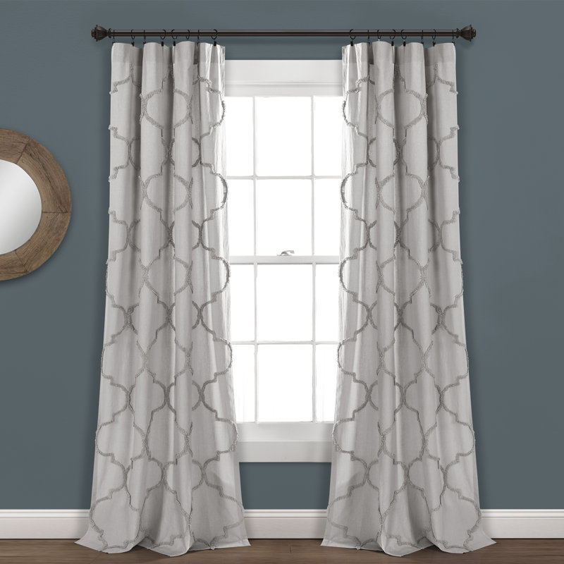 The Twillery Co Eric Chenille Trellis Semi Sheer Rod Pocket