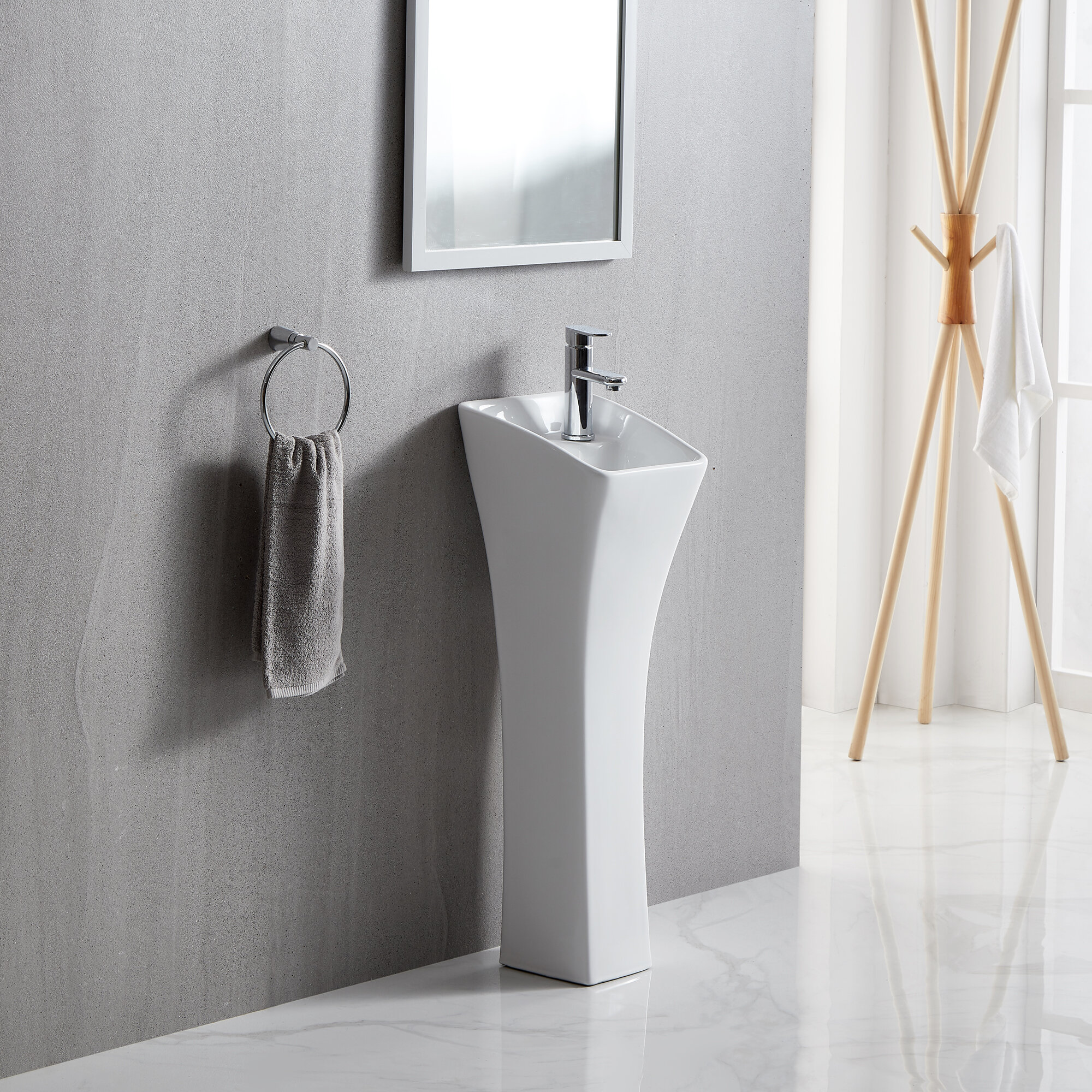 White Ceramic Countertop Oval Wash Basin Sink for Cloakroom Bathroom Series MALIE-B Eridanus Wash Basin Sink 60 X 40X 15CM 