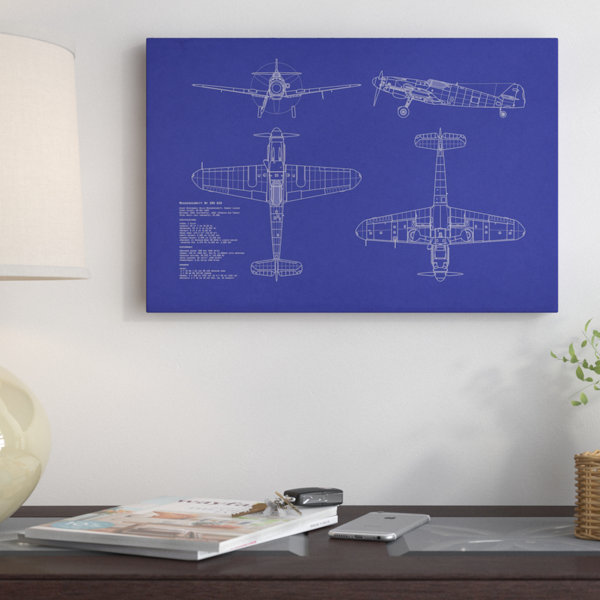 East Urban Home Messerschmitt Bf 109 G 10 Blueprint Graphic Art On