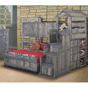 Lille Twin Over Full L-Shaped Bunk Beds with Stairway Chest