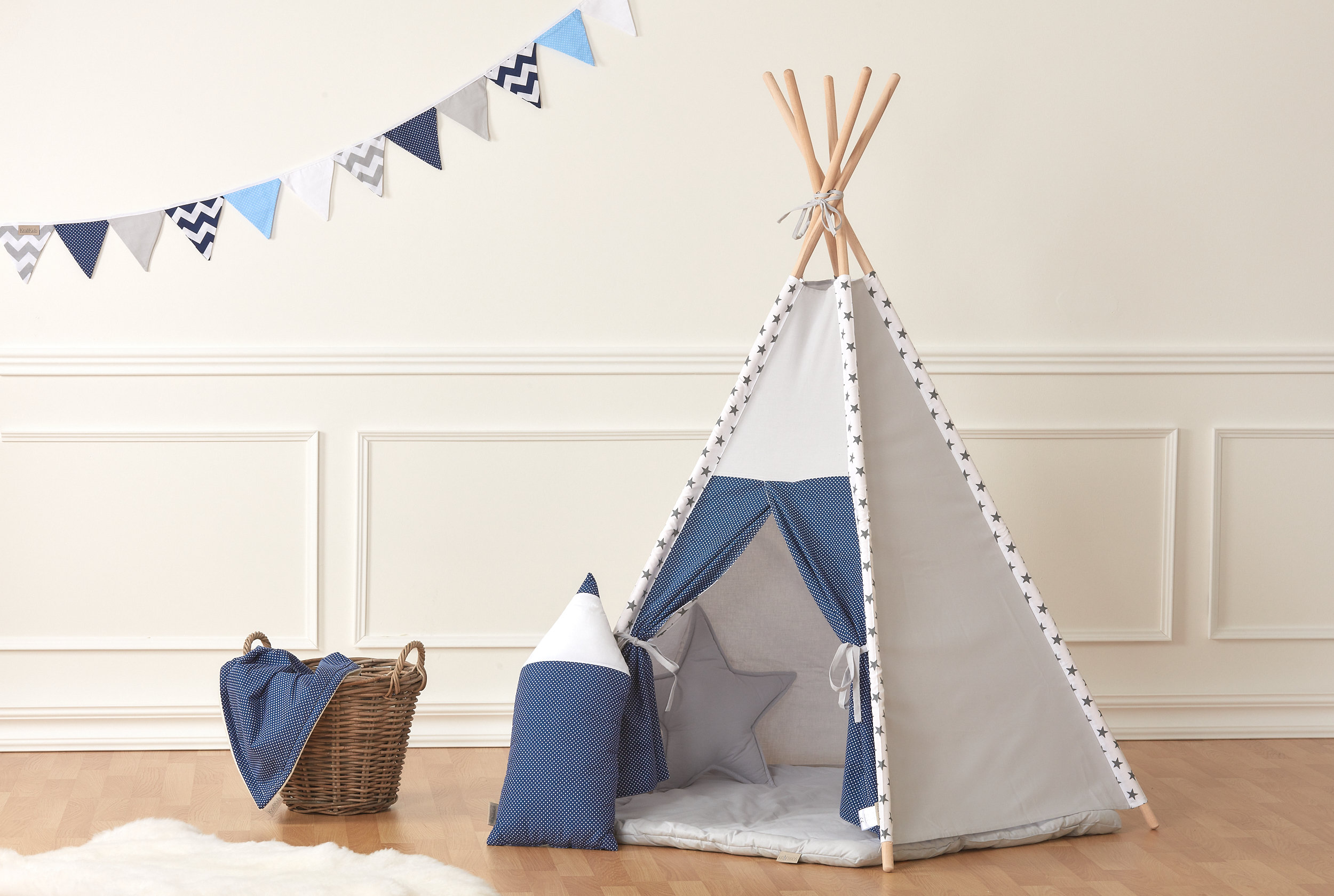 childrens teepee grey