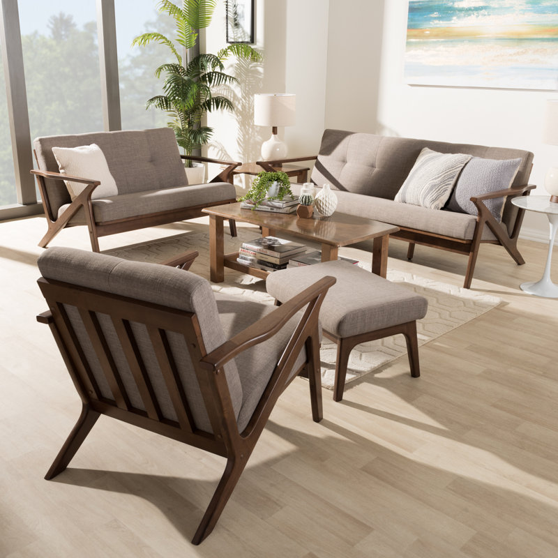 Union Rustic Wojtala Mid Century Modern 4 Piece Living Room Set