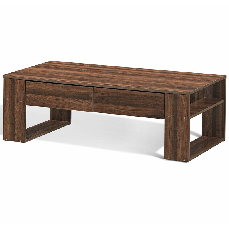 Ebern Designs Clement Sled Coffee Table With Storage Wayfair