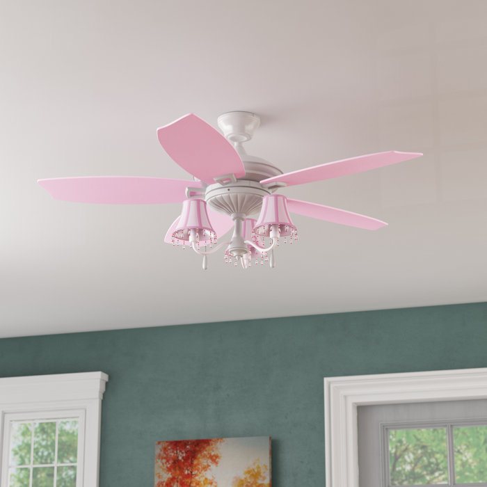 Harriet Bee 48 Karole Shabby Elegance 5 Blade Ceiling Fan Light