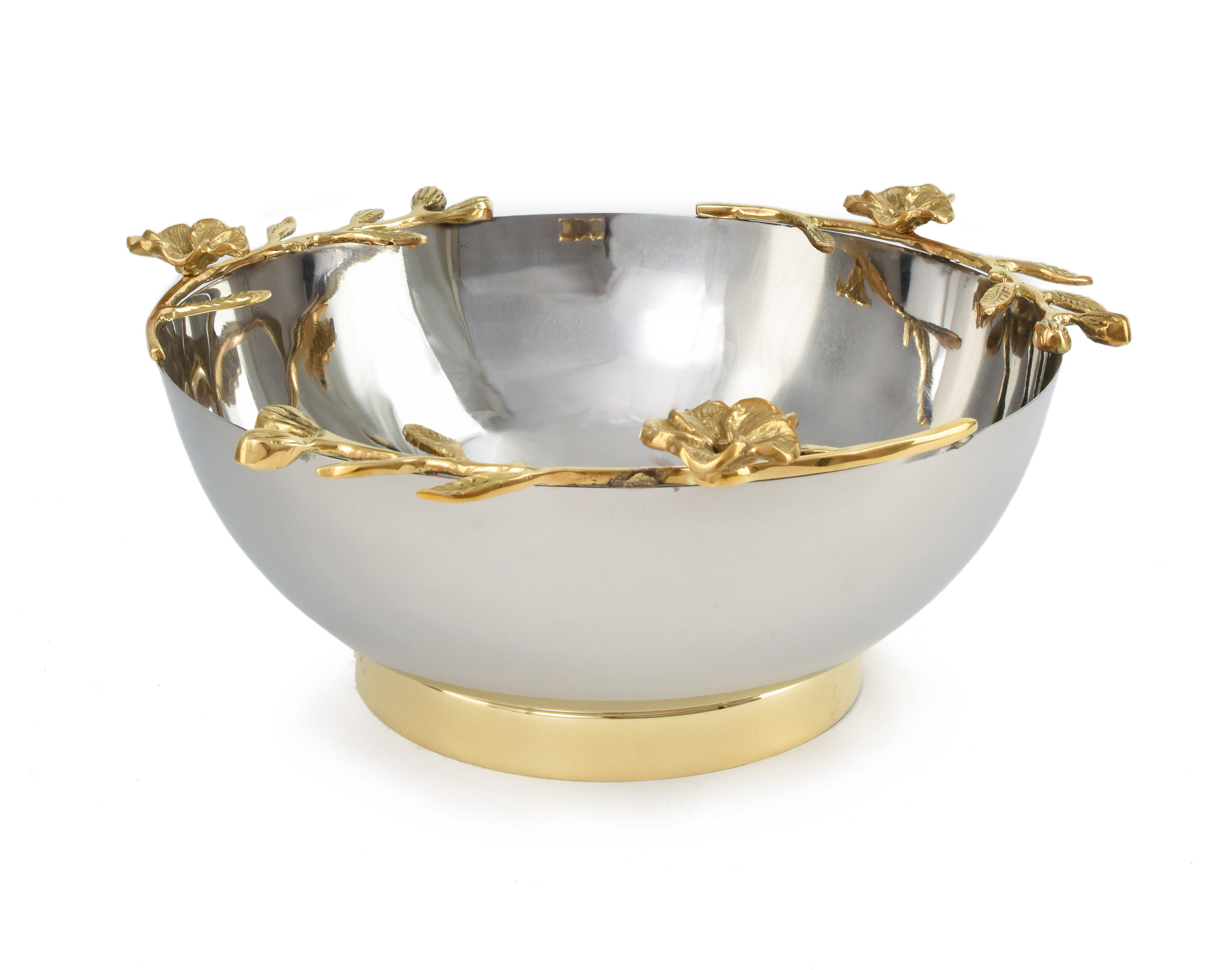 30cm Round Decorative Bowl With Hammered Detail Carousel Home and Gifts Stylish Silver Metal Display Dish