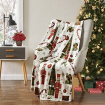 Christmas Blanket White Red Country House Style 175x140 100% Cotton NEW 