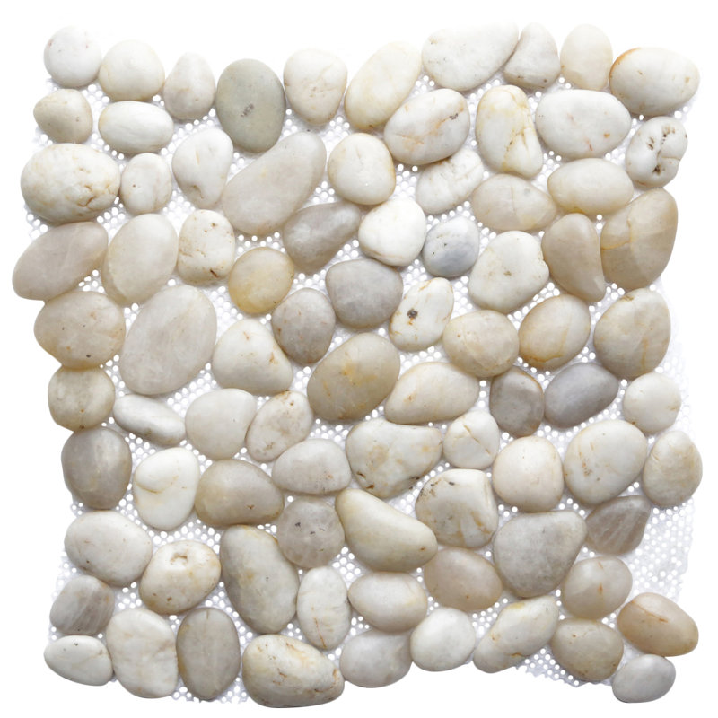 Islander Flooring Crystal Shell Random Sized Natural Stone Pebble Crystal Shell Random Sized Natural Stone Pebble Tile In Gray