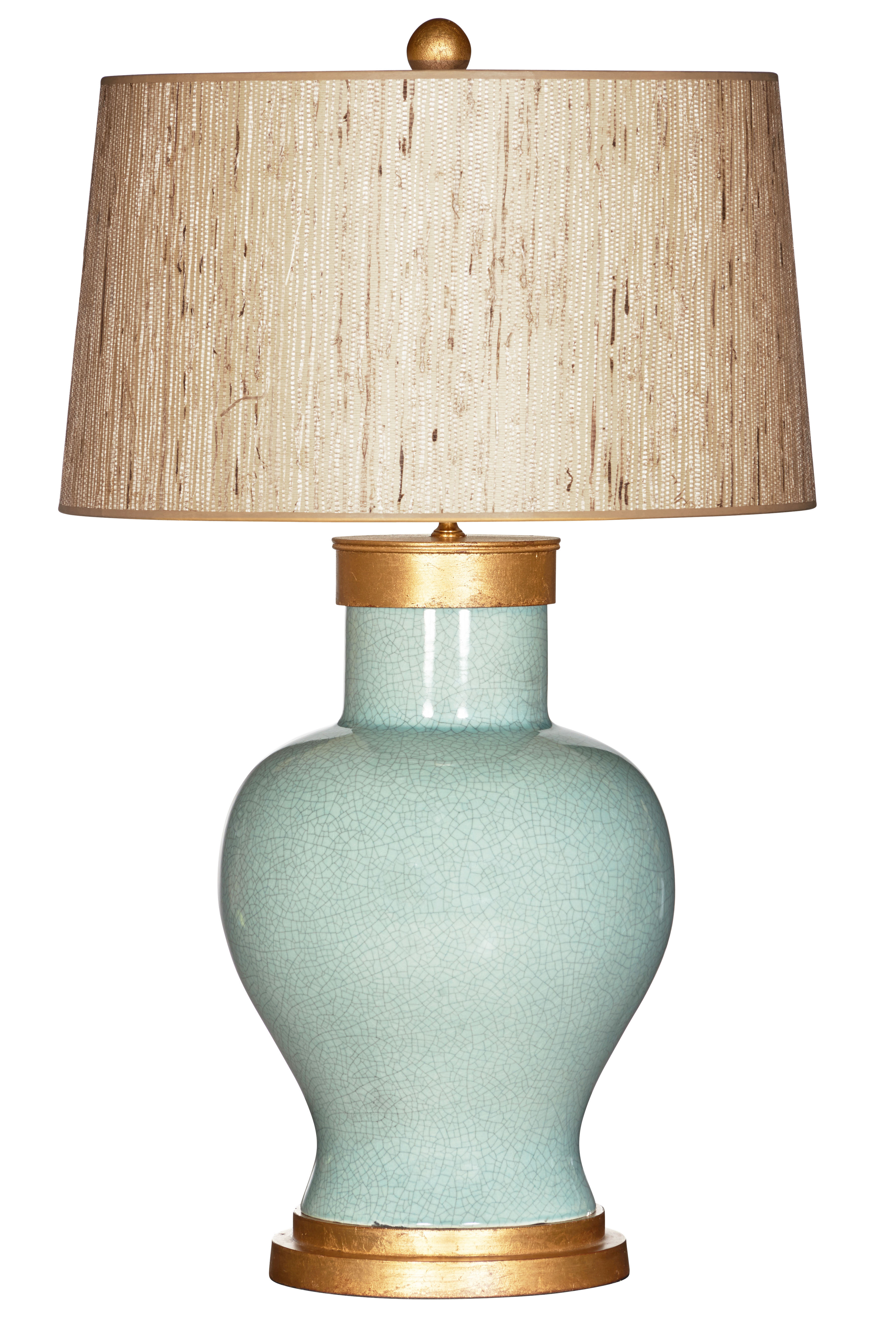 teal and gold lamp