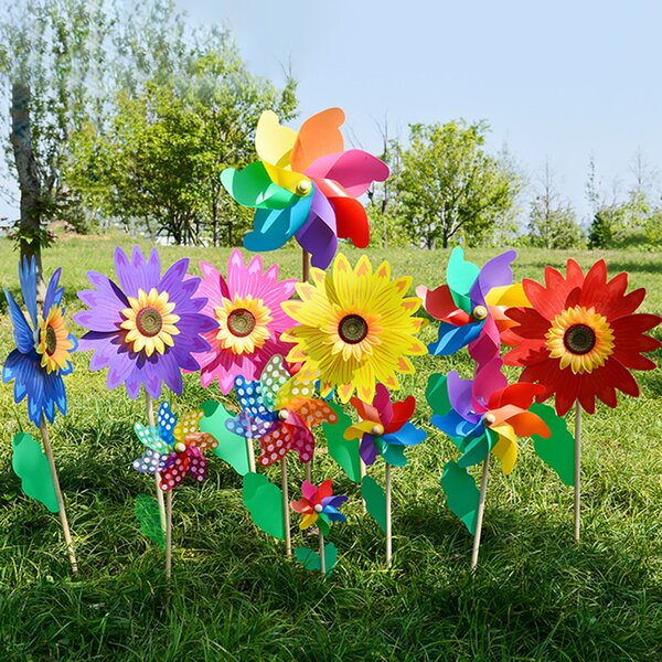 Random Color 3Pcs Colorful Animal Wind Spinners Plastic Whirligigs Wind Spinner Windmill Toys for Lawn Decorations Kids Yard Decor Garden Stakes Outdoor YARDWE Garden Pinwheels