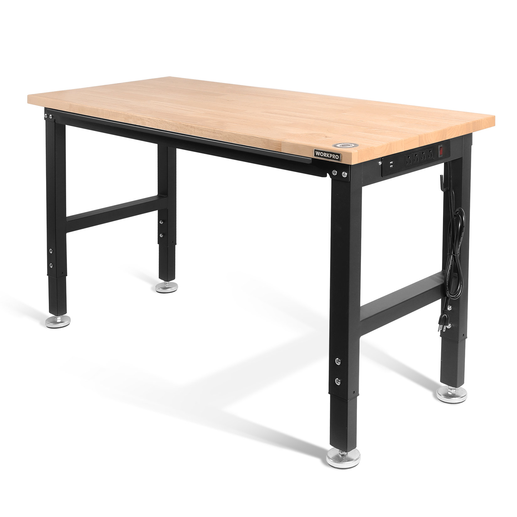 Bolted Workbench Butcher Block 60 In W 30 In To 36 In Height 800 Lb