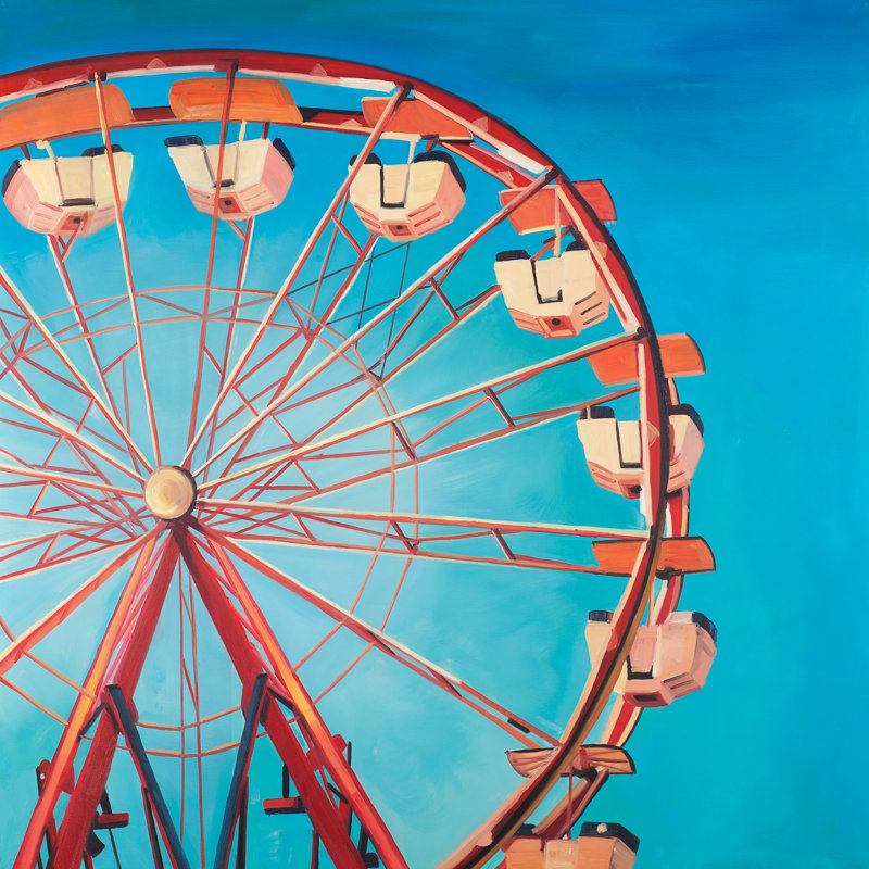 Ebern Designs Big Wheel In A Carnaval Oil Painting Print On