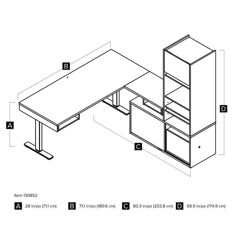 Orren Ellis Hanska Height Adjustable L Shape Standing Desk With