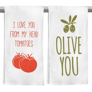 Sweet Dishcloth/Tea Towel ~ I Love You From My Head Tomatoes ~ Funny Kitchen Cloth ~ Gray 