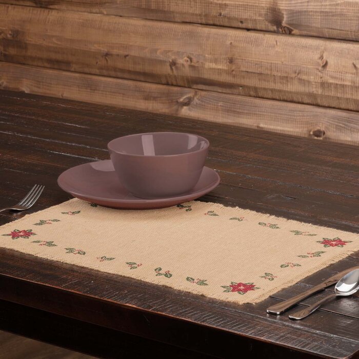 Natural Winter Holiday Table Decorations 10 Farmhouse Christmas Table Decor Hand Painted Place Mats Set of 2 8 12 Let It Snow White Snowflake Placemats 6 4 Rustic Burlap Christmas Placemats 