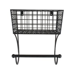 Home Traditions Z02227 Rustic Metal Wall Mount Shelf with Towel Bar Small 