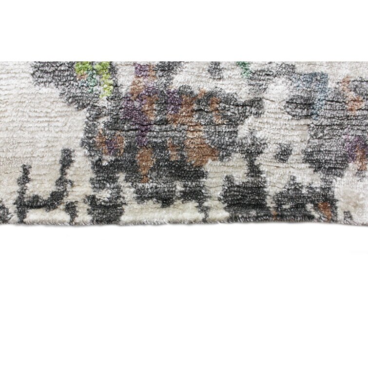 Multi Bashian Cascade Hand Knotted Multicolor Contemporary Area Rug 8' x 10' Cascade HSV25 