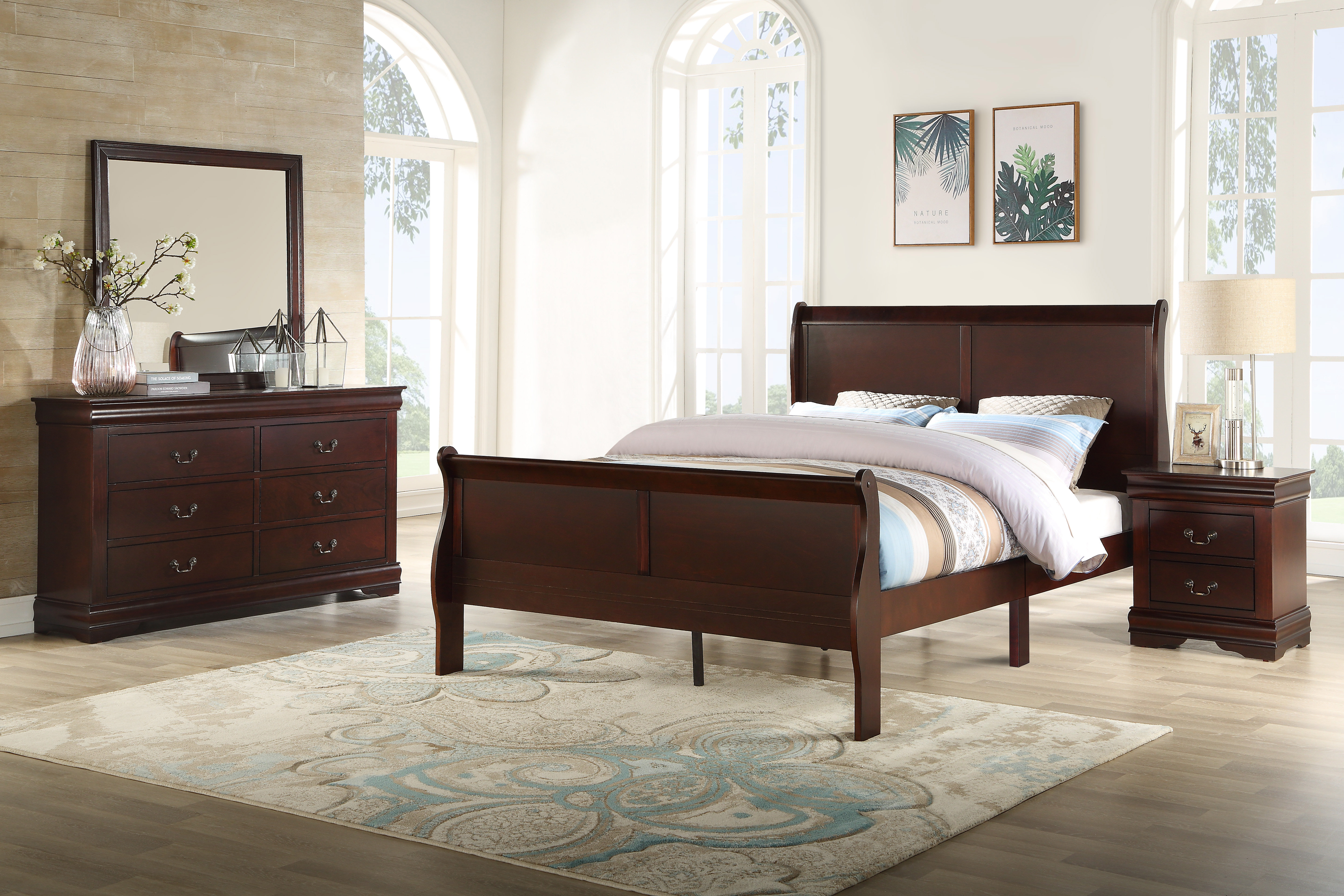 Gerena Queen Sleigh 4 Piece Bedroom Set