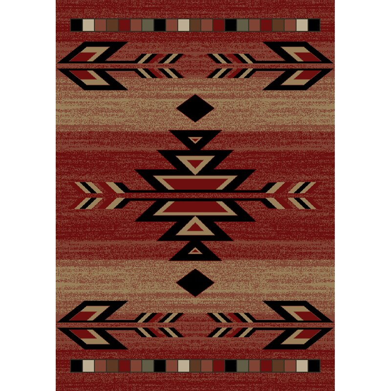 Millwood Pines Keefer Southwestern Red Area Rug & Reviews | Wayfair