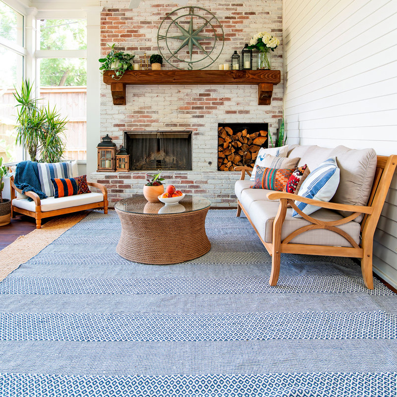 Jermyn Handmade Flatweave Cotton Ivory Navy Rug Reviews Joss