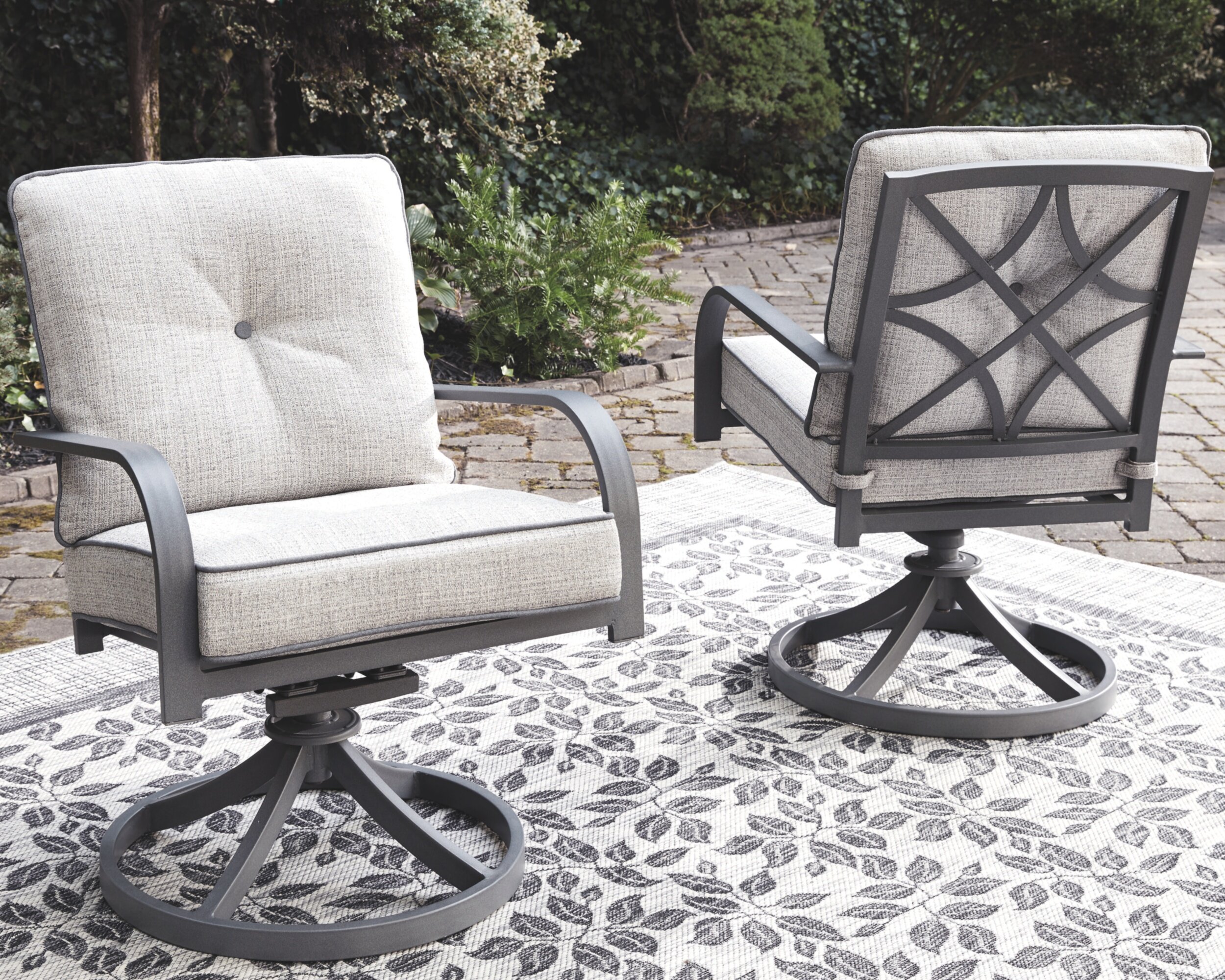 Canora Grey Anguiano Swivel Patio Chair With Cushions Reviews Wayfair