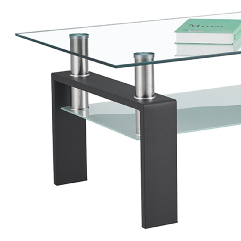 Latitude Run Rectangle Glass Coffee Table Clear Coffee Table Modern Side Centre Tables For Living Room Living Room Furniture Wayfair Ca