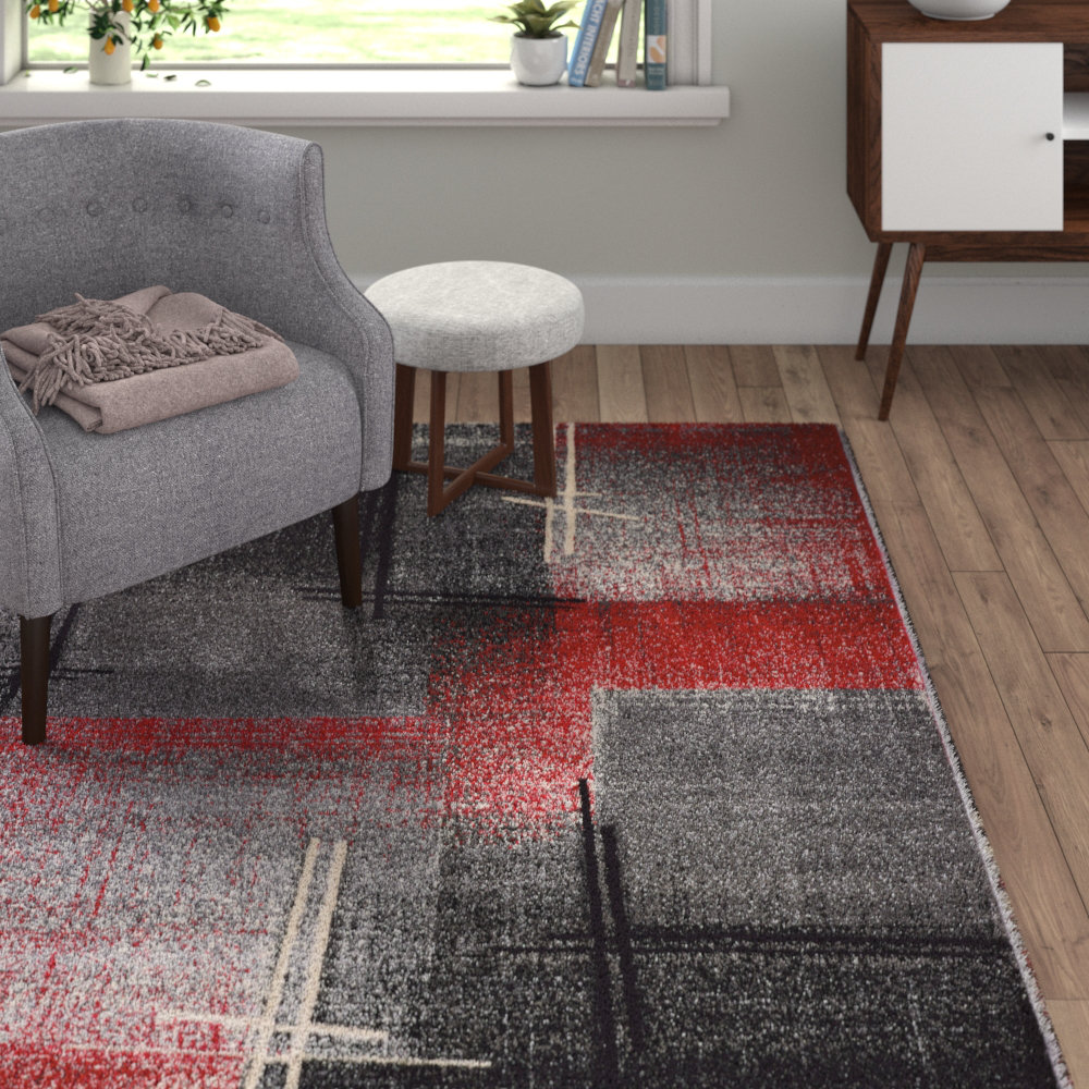 Barve Red Grey Rug