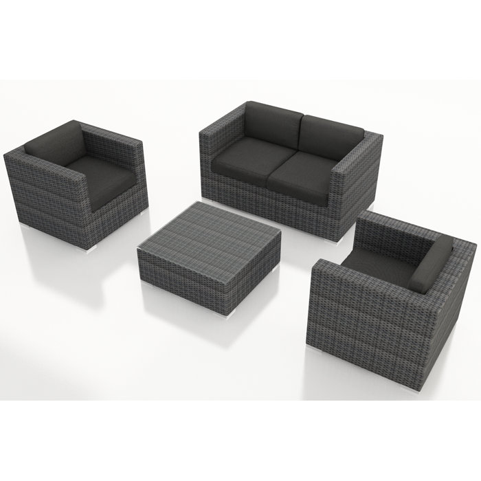 Rosecliff Heights Hobbs 4 Piece Sunbrella Sofa Seating Group With