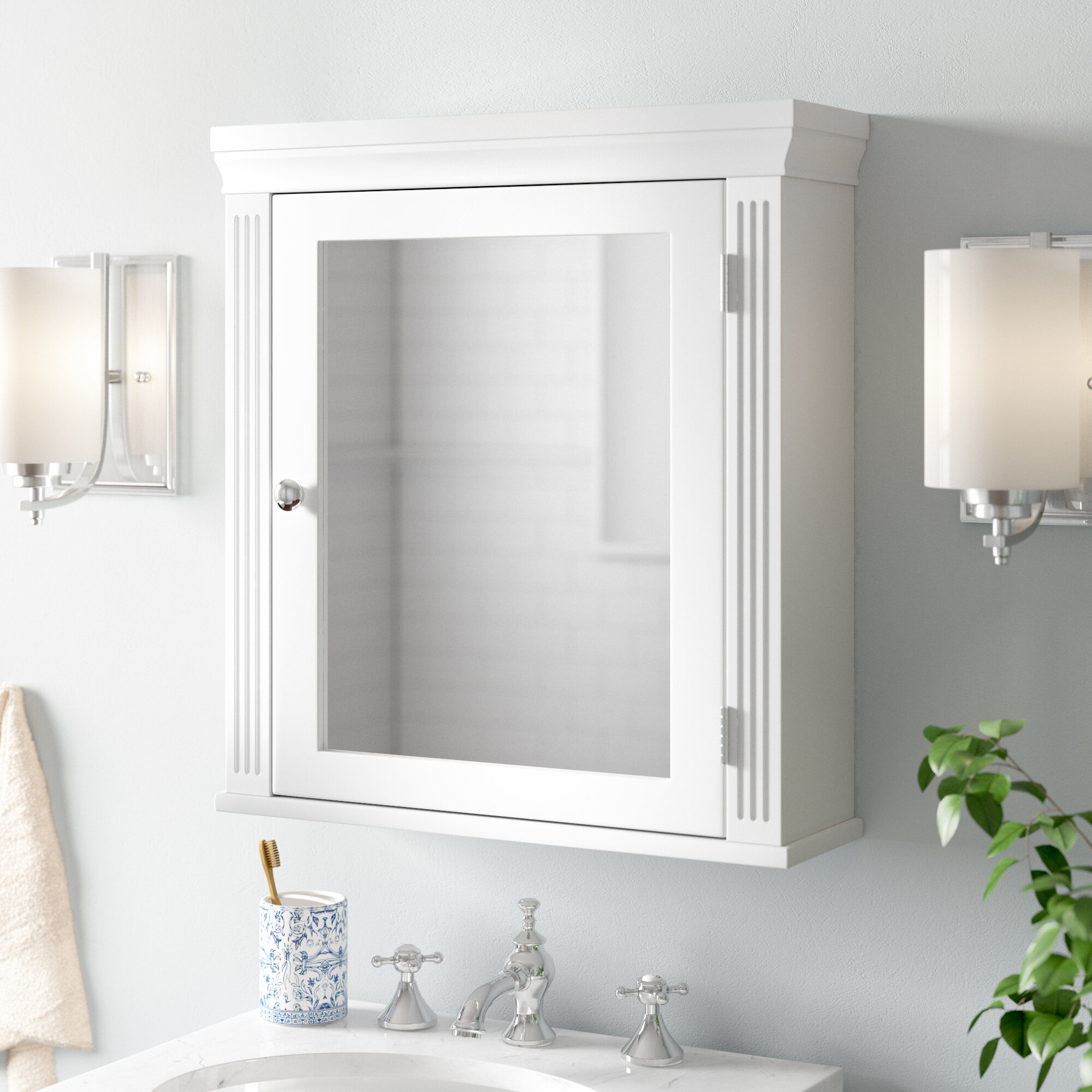 Andover Mills Pickel 18 5 X 20 Surface Mount Framed 1 Door Medicine Cabinet With 1 Adjustable Shelf Reviews Wayfair