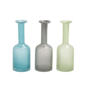 Glass Long Neck 3 Piece Table Vase Set (Set of 3)