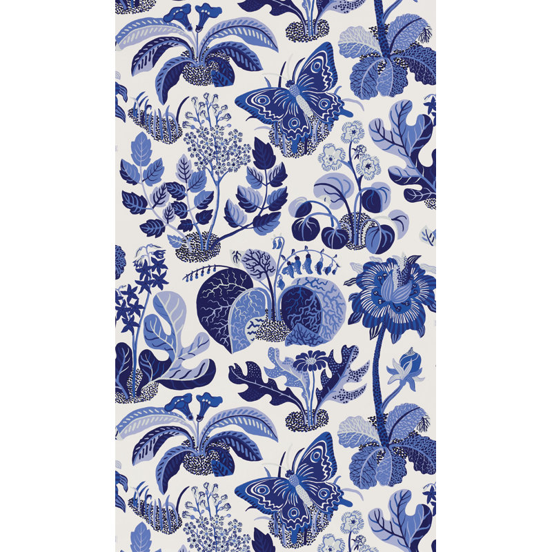 Schumacher Exotic Butterfly 13.5' L x 27" W Wallpaper Roll