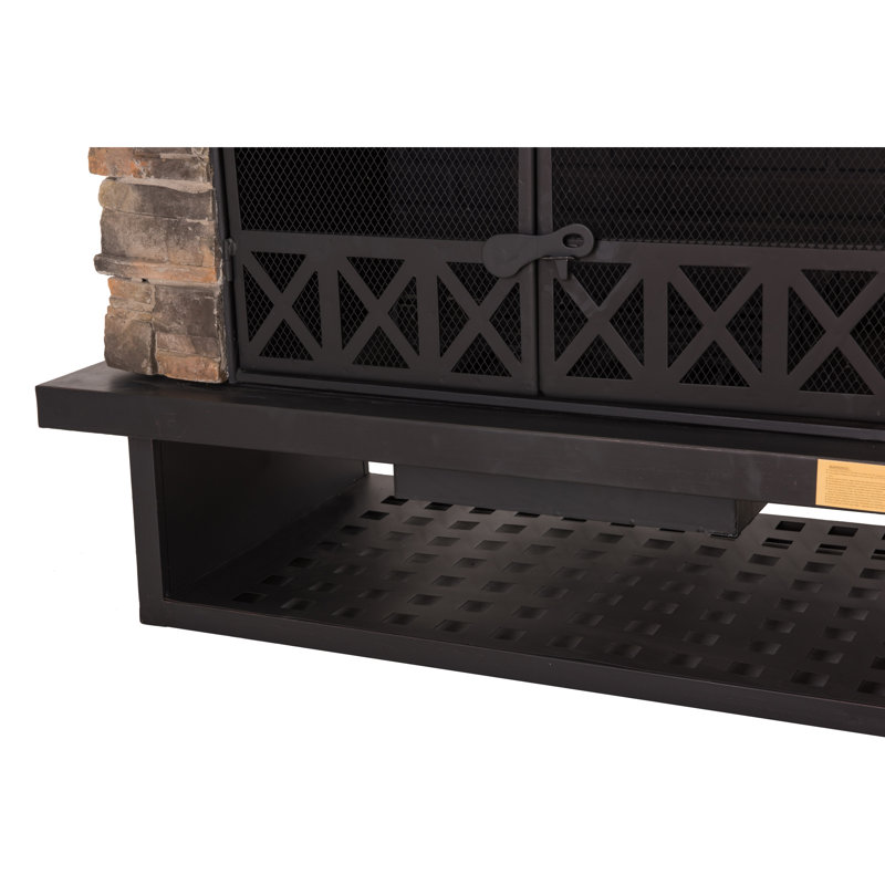 Darby Home Co Pirtle Steel Wood Burning Outdoor Fireplace
