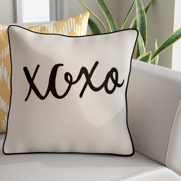 Ivy Bronx Yahya Hugs And Kisses Cotton Throw Pillow Cover