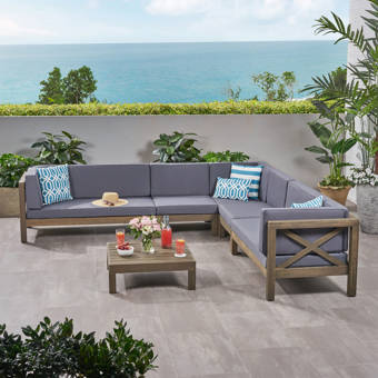 17 Stories Iliana 3 Piece Deep Seating Group With Sunbrella Cushions Wayfair