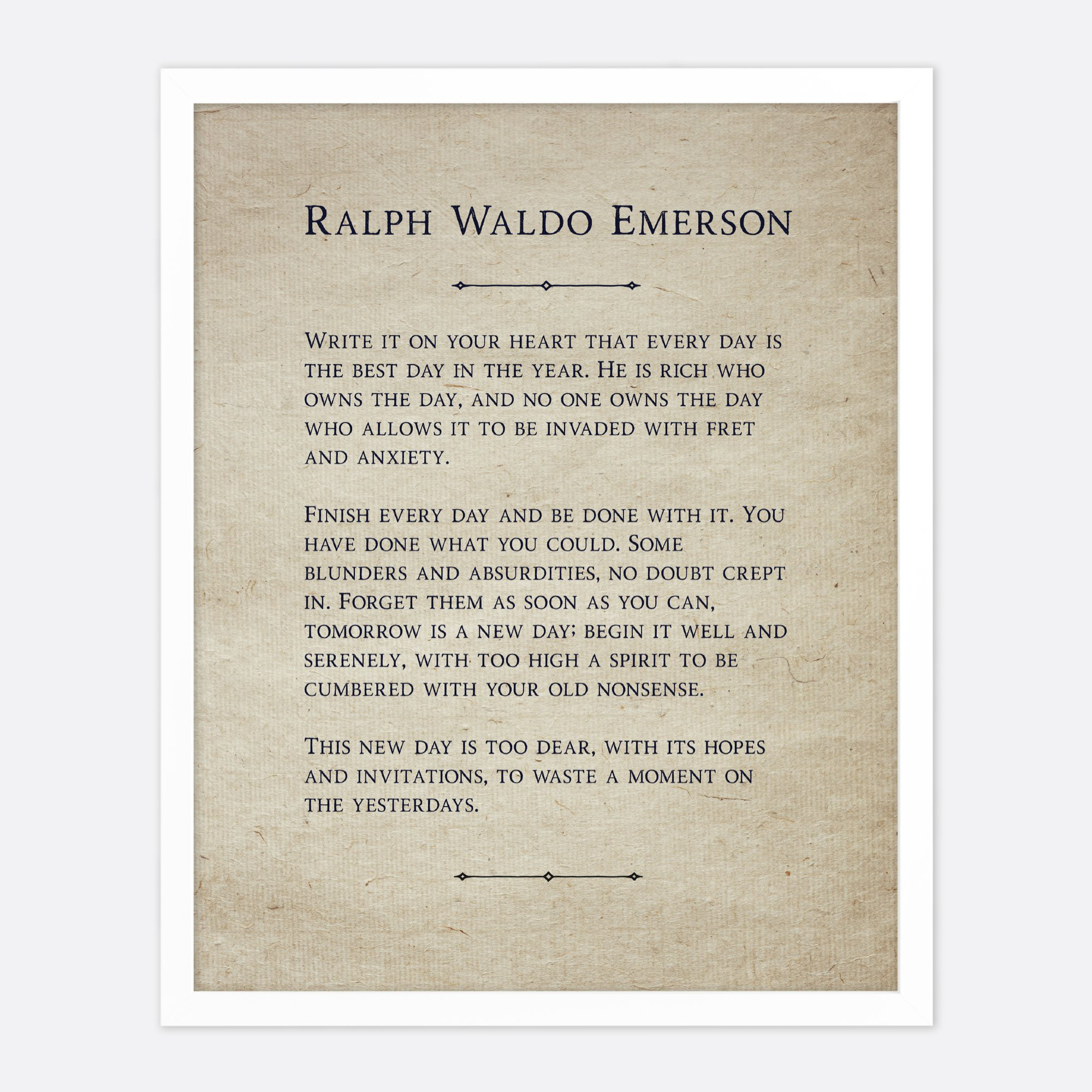 Emerson Write It On Your Heart Trinx Ralph Waldo Emerson Write It - Unframed Print | Wayfair