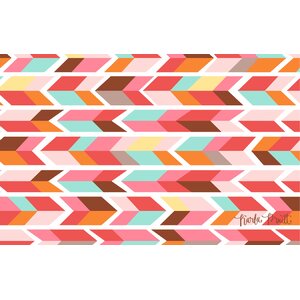 Arrowhead Pink/Blue Chevron Area Rug