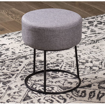 Grey Linen Foot Stool Ottoman