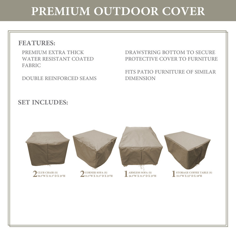 Sol 72 Outdoor Rochford 6 Piece Patio Furniture Cover Set