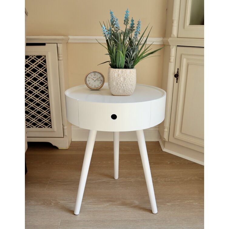 Norden Home Yazzie Round Bedside Table With One Drawer