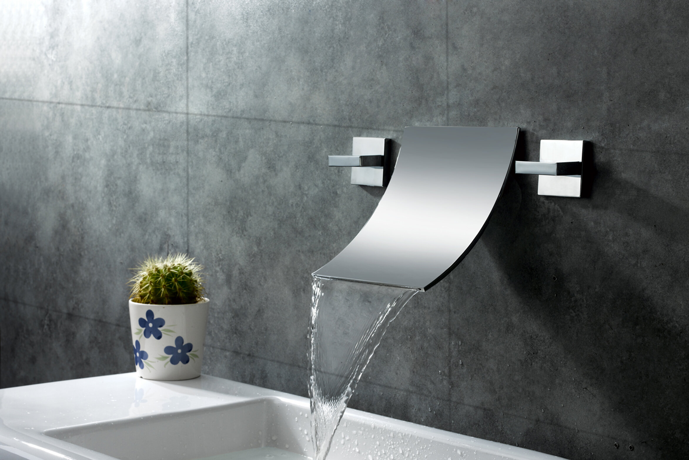 Sumerain Wall Mount Waterfall Bathroom Sink Faucet Reviews Wayfair