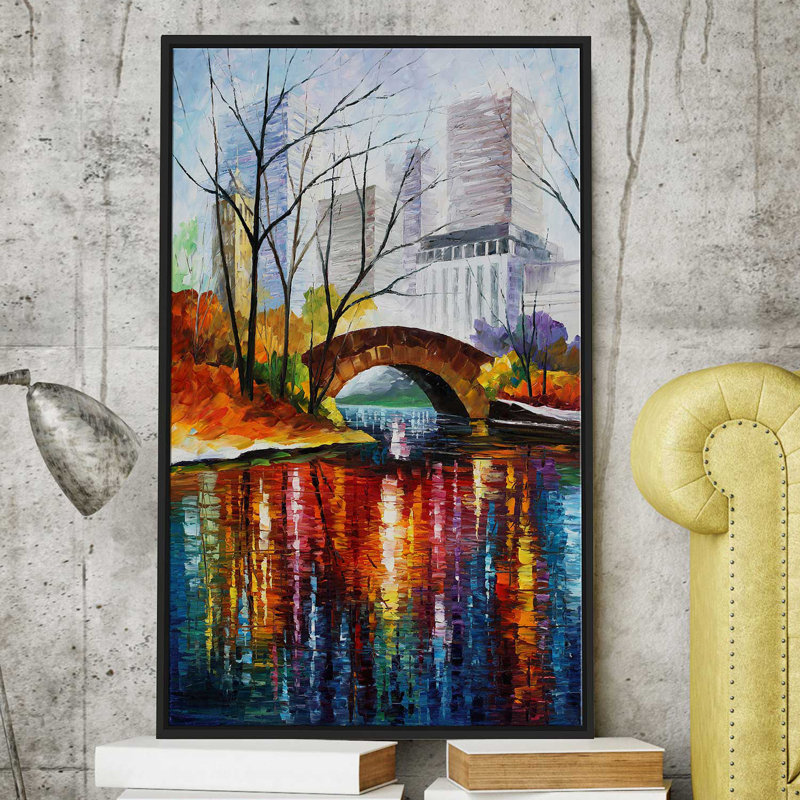 Winston Porter Central Park New York Framed Oil Painting Print