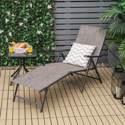 ( different color )Arlmont & Co. Patio Folding Chaise Lounge Chair Outdoor Portable Reclining Lounger Beach Brown