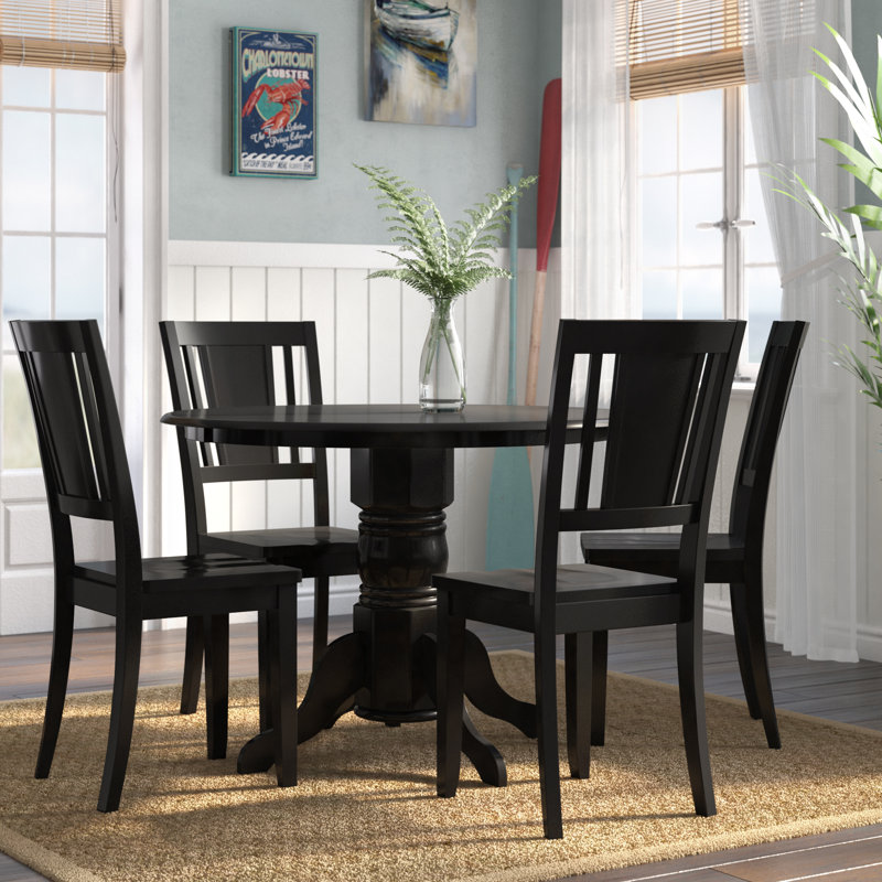 Beachcrest Home Langwater 5 Piece Solid Wood Dining Set ...