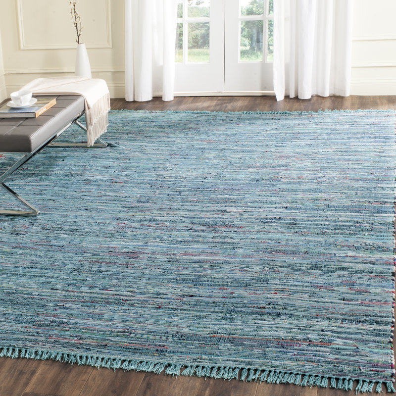 Beachcrest Home Inkom Hand Woven Cotton Blue Area Rug Reviews Inkom Hand Woven Cotton Blue Area Rug