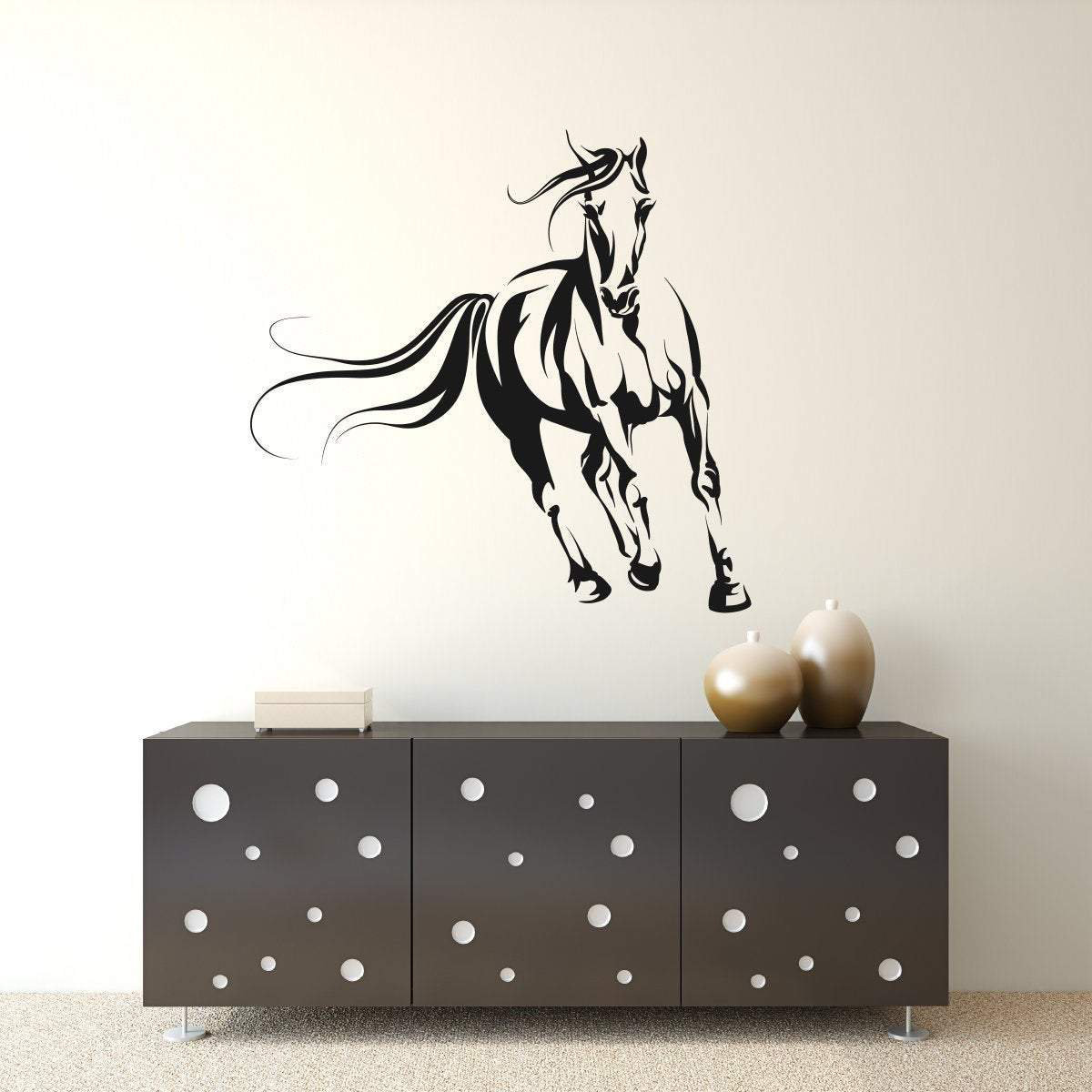 Horse Silhouette Vinyl Wall Words Decal Sticker Equestrian Home Decor