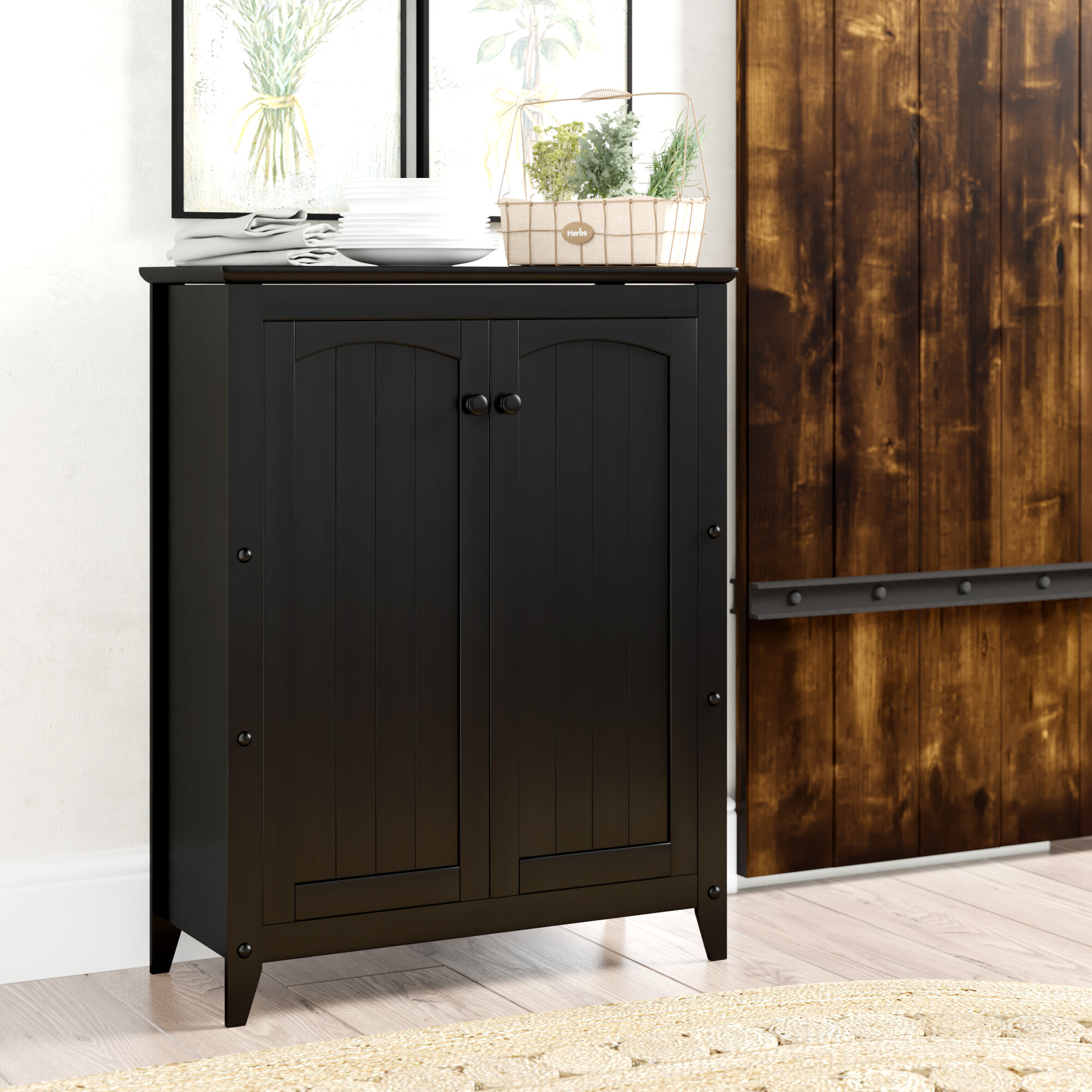 August Grove Allie Solid Wood 2 Door Accent Cabinet Reviews Wayfair