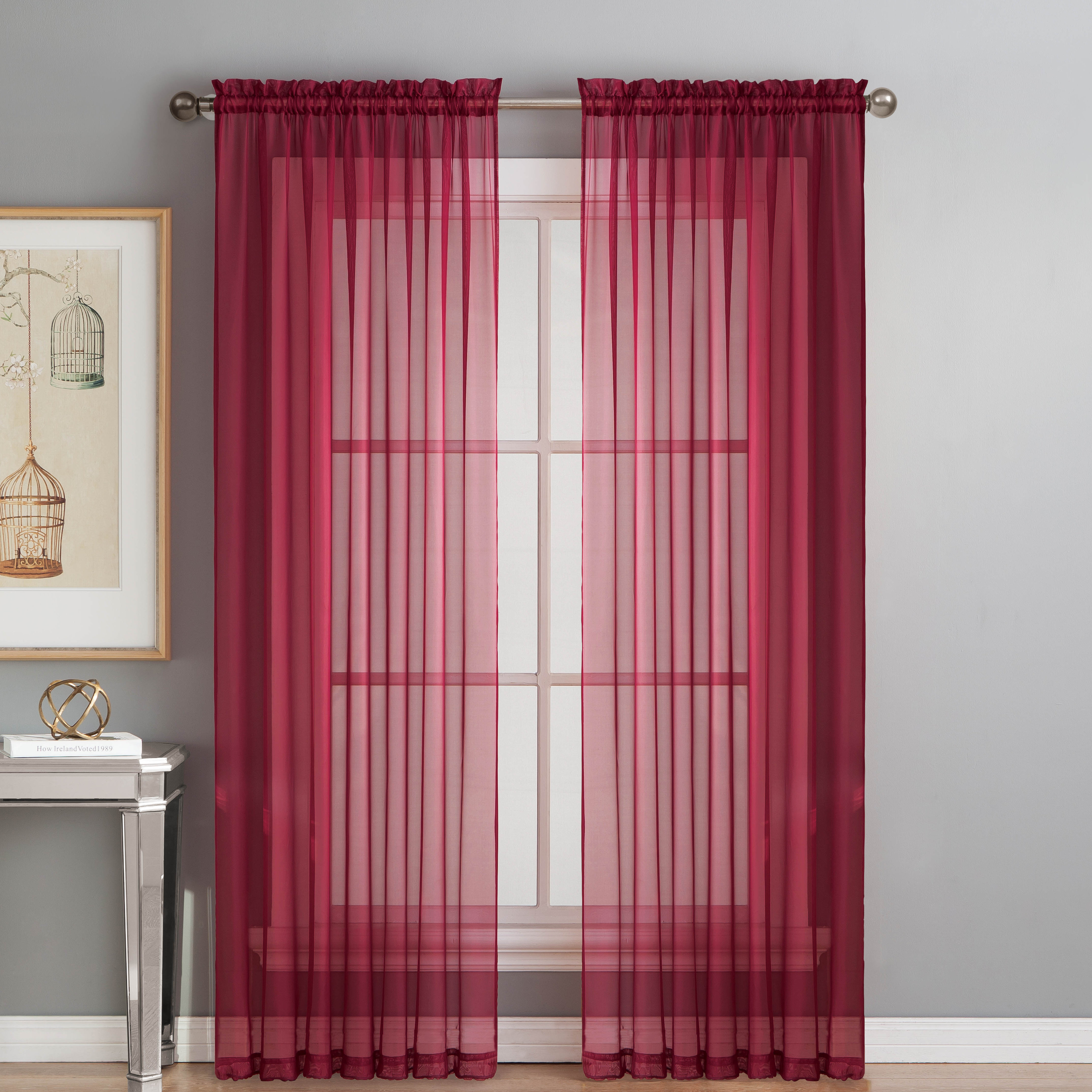 Charlton Home Mcgoldrick Solid Sheer Rod Pocket Curtain Panels